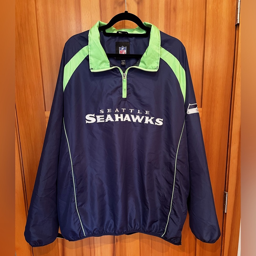 NFL Seattle Seahawks Navy and Lime Windbreaker